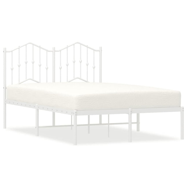 sengeramme med sengegavl 120x200 cm metal hvid