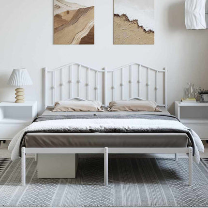 sengeramme med sengegavl 135x190 cm metal hvid