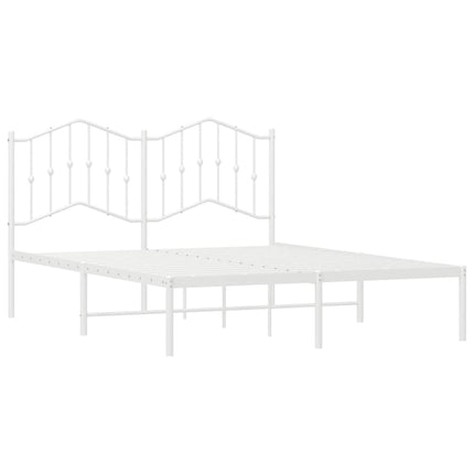 sengeramme med sengegavl 135x190 cm metal hvid
