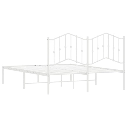 sengeramme med sengegavl 135x190 cm metal hvid