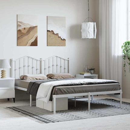 sengeramme med sengegavl 135x190 cm metal hvid