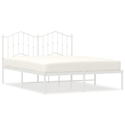 sengeramme med sengegavl 140x190 cm metal hvid