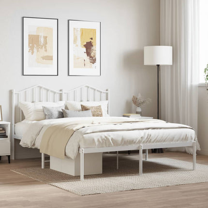 sengeramme med sengegavl 140x190 cm metal hvid
