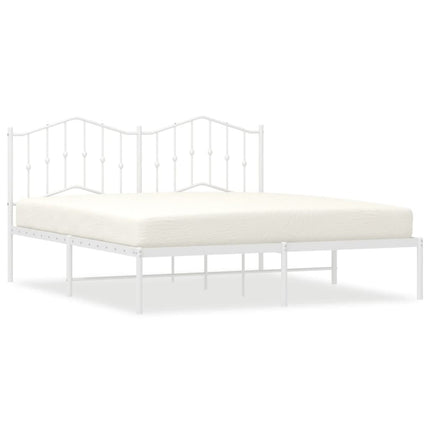 sengeramme med sengegavl 160x200 cm metal hvid