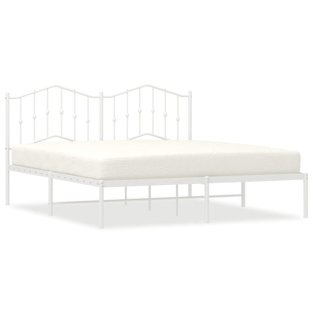 sengeramme med sengegavl 180x200 cm metal hvid