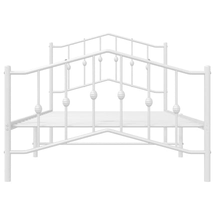 sengeramme med sengegavl og fodgærde 100x190 cm metal hvid