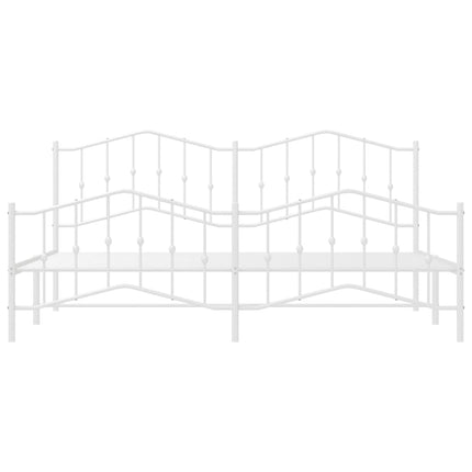 sengeramme med sengegavl og fodgærde 200x200 cm metal hvid