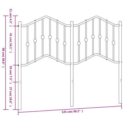udskiftningsgavl 120 cm metal hvid