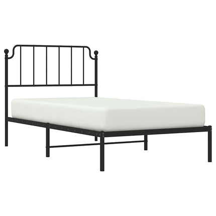 sengeramme med sengegavl 100x190 cm metal sort