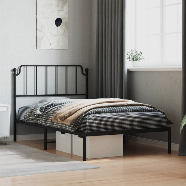sengeramme med sengegavl 107x203 cm metal sort
