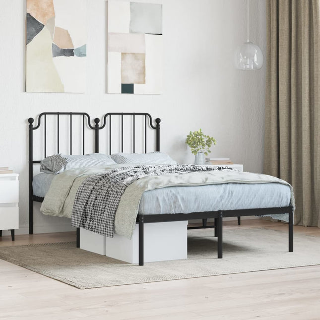 sengeramme med sengegavl 120x200 cm metal sort