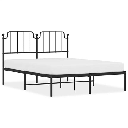 sengeramme med sengegavl 135x190 cm metal sort
