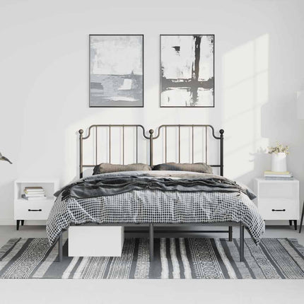 sengeramme med sengegavl 135x190 cm metal sort