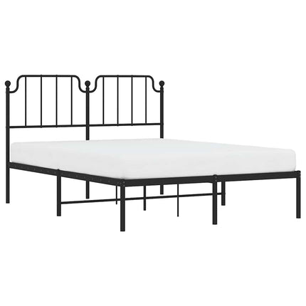sengeramme med sengegavl 135x190 cm metal sort