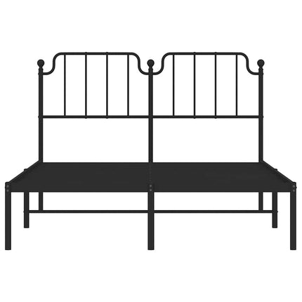 sengeramme med sengegavl 135x190 cm metal sort