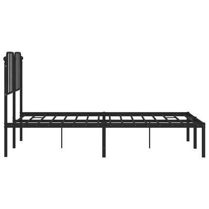 sengeramme med sengegavl 135x190 cm metal sort