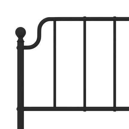 sengeramme med sengegavl 135x190 cm metal sort