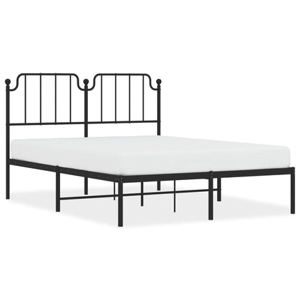 sengeramme med sengegavl 140x190 cm metal sort
