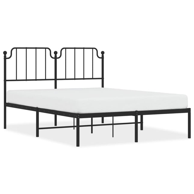 sengeramme med sengegavl 140x190 cm metal sort