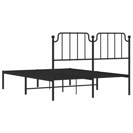 sengeramme med sengegavl 150x200 cm metal sort