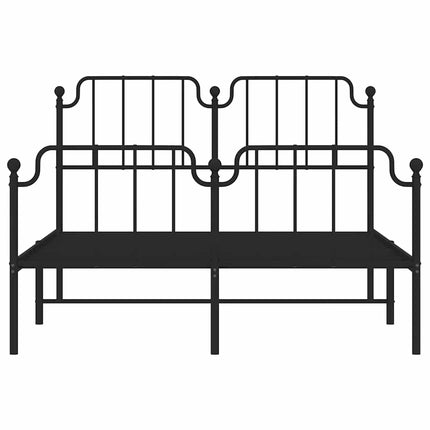 sengeramme med sengegavl og fodgærde 150x200 cm metal sort