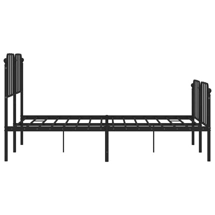 sengeramme med sengegavl og fodgærde 150x200 cm metal sort