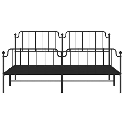 sengeramme med sengegavl og fodgærde 193x203 cm metal sort