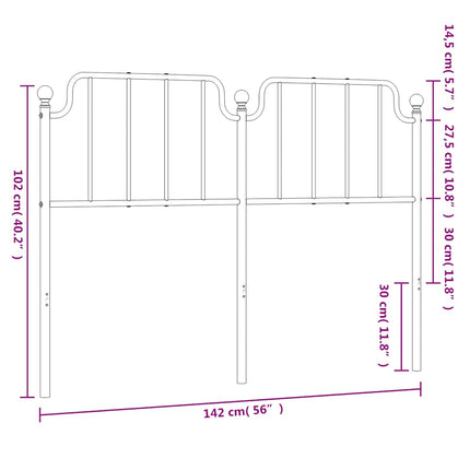 udskiftningsgavl 135 cm metal sort