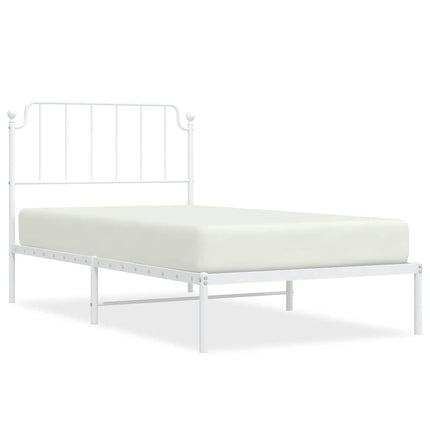 sengeramme med sengegavl 100x190 cm metal hvid