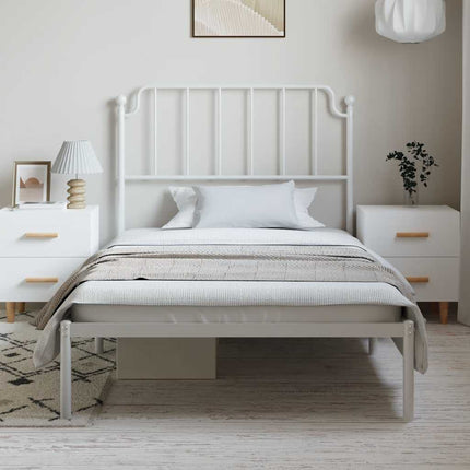 sengeramme med sengegavl 100x190 cm metal hvid