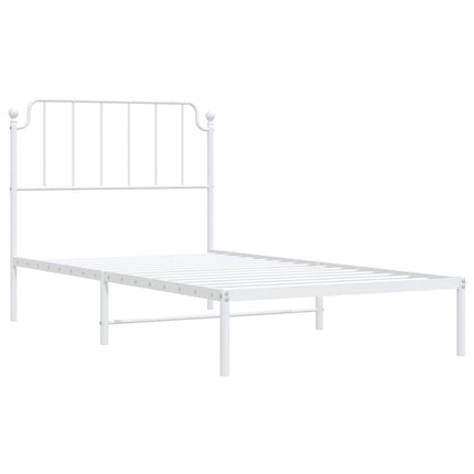 sengeramme med sengegavl 100x190 cm metal hvid
