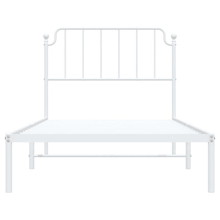 sengeramme med sengegavl 100x190 cm metal hvid