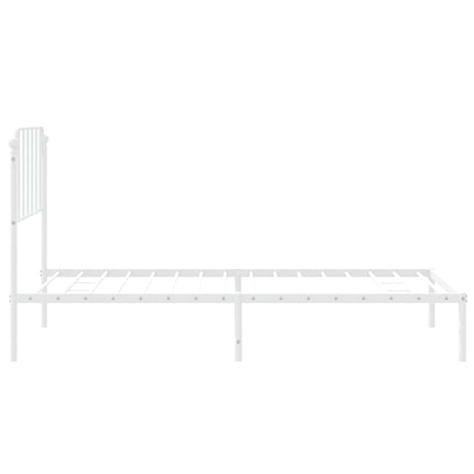 sengeramme med sengegavl 100x190 cm metal hvid