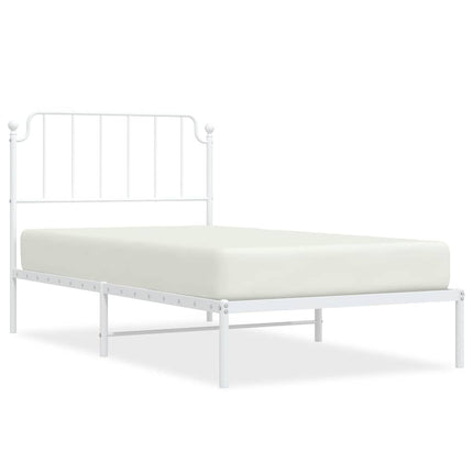 sengeramme med sengegavl 100x200 cm metal hvid
