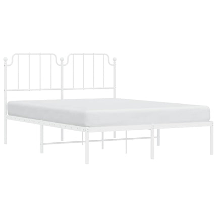 sengeramme med sengegavl 150x200 cm metal hvid