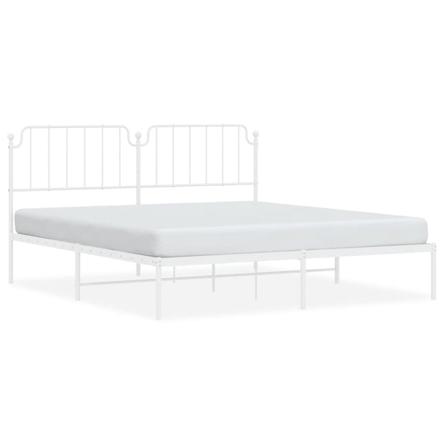 sengeramme med sengegavl 160x200 cm metal hvid