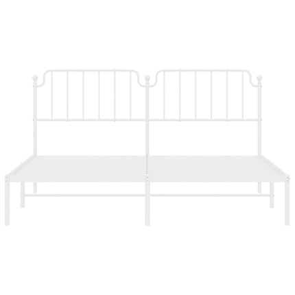 sengeramme med sengegavl 160x200 cm metal hvid