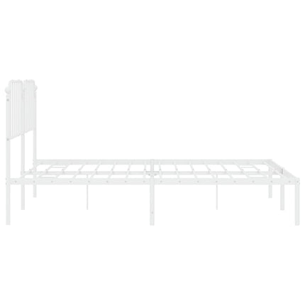 sengeramme med sengegavl 160x200 cm metal hvid