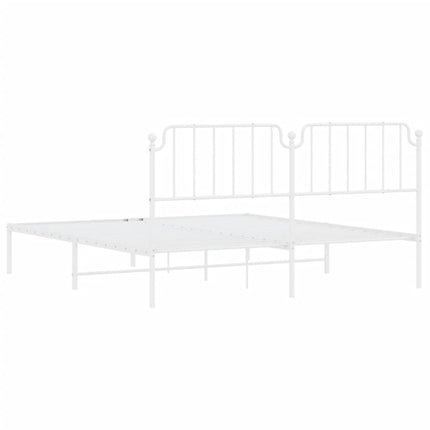 sengeramme med sengegavl 160x200 cm metal hvid