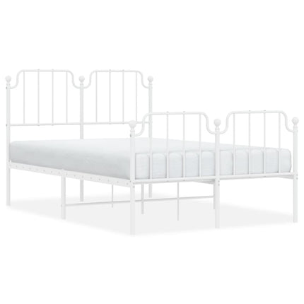 sengeramme med sengegavl og fodgærde 120x200 cm metal hvid