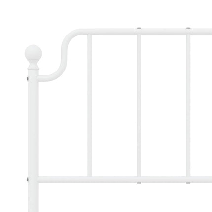 sengeramme med sengegavl og fodgærde 135x190 cm metal hvid