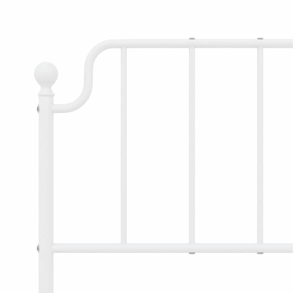 sengeramme med sengegavl og fodgærde 150x200 cm metal hvid