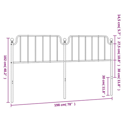 udskiftningsgavl 193 cm metal hvid