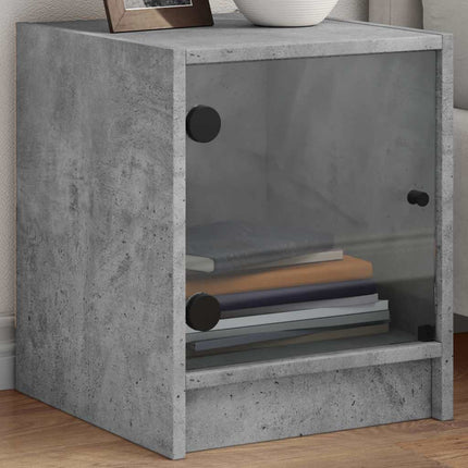 sengeborde 2 stk. med glaslåger 35x37x42 cm betongrå