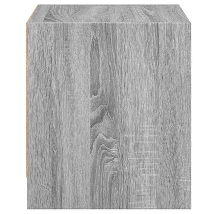 sengebord med glaslåger 35x37x42 cm grå sonoma-eg