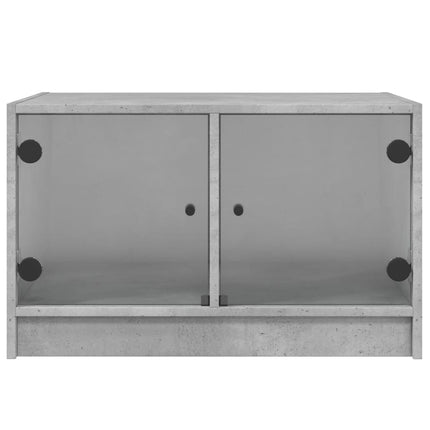 sofabord med glaslåger 68x50x42 cm betongrå