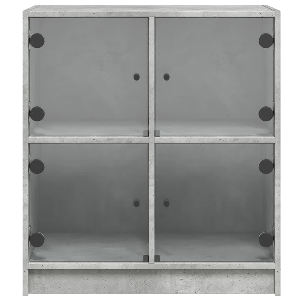 skab med glaslåger 68x37x75,5 cm betongrå