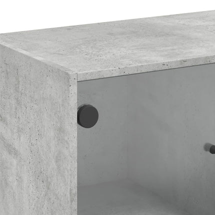 skab med glaslåger 68x37x75,5 cm betongrå