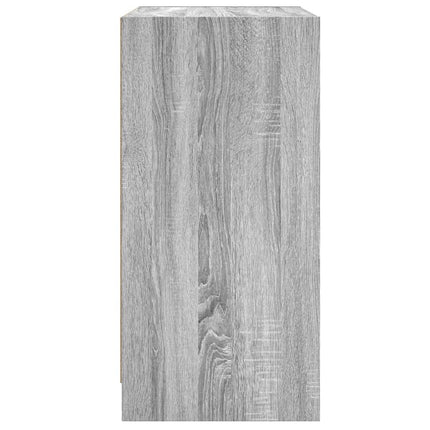 skab med glaslåger 68x37x75,5 cm grå sonoma-eg