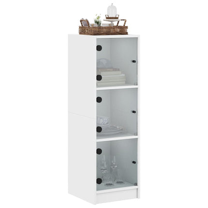 skab med glaslåger 35x37x109 cm hvid
